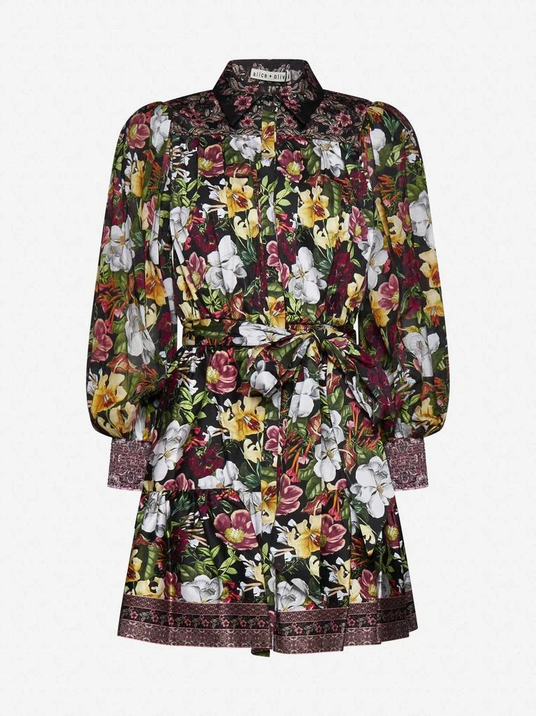 商品Alice + Olivia|Tiffie floral print cotton mini dress,价格¥2925,第1张图片