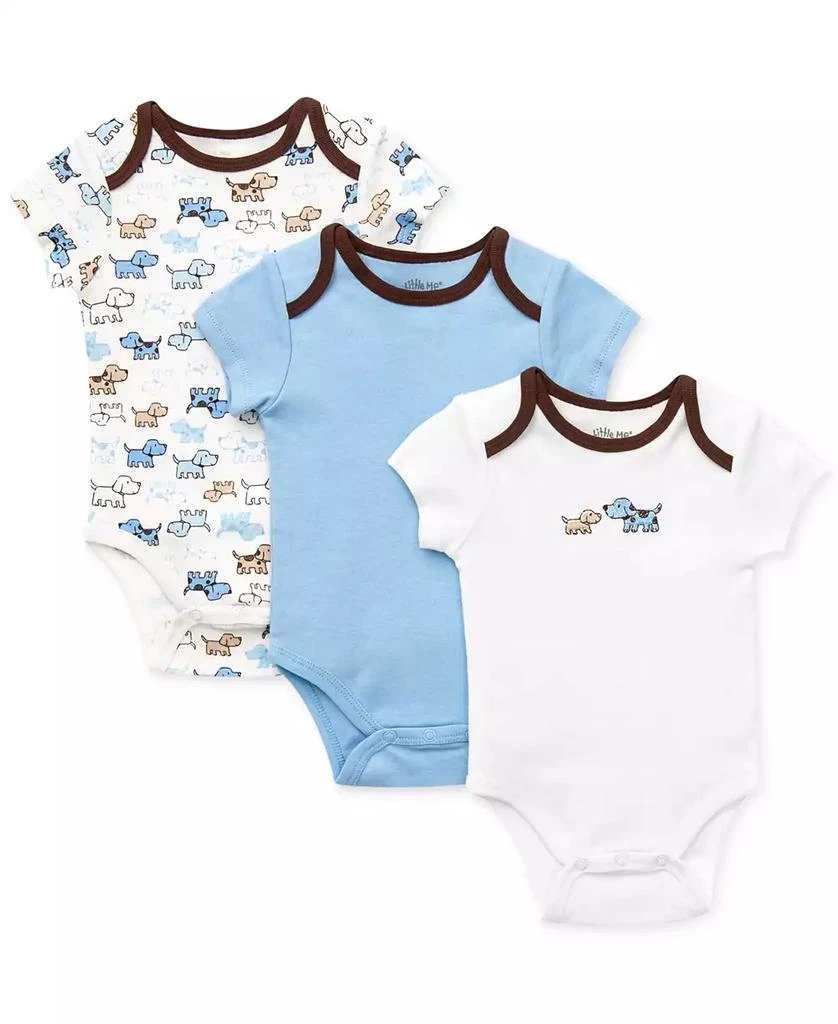 商品Little Me|Baby Boys Cute Puppies Bodysuits, Pack of 3,价格¥98,第1张图片