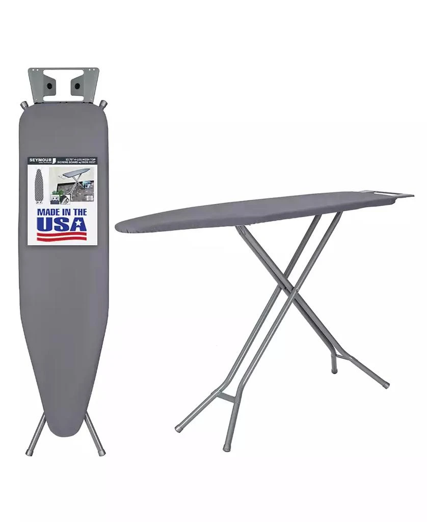 商品Seymour Home|Products Adjustable Height, 4 Leg Ironing Board with Mesh Top and Iron Rest,价格¥598,第1张图片