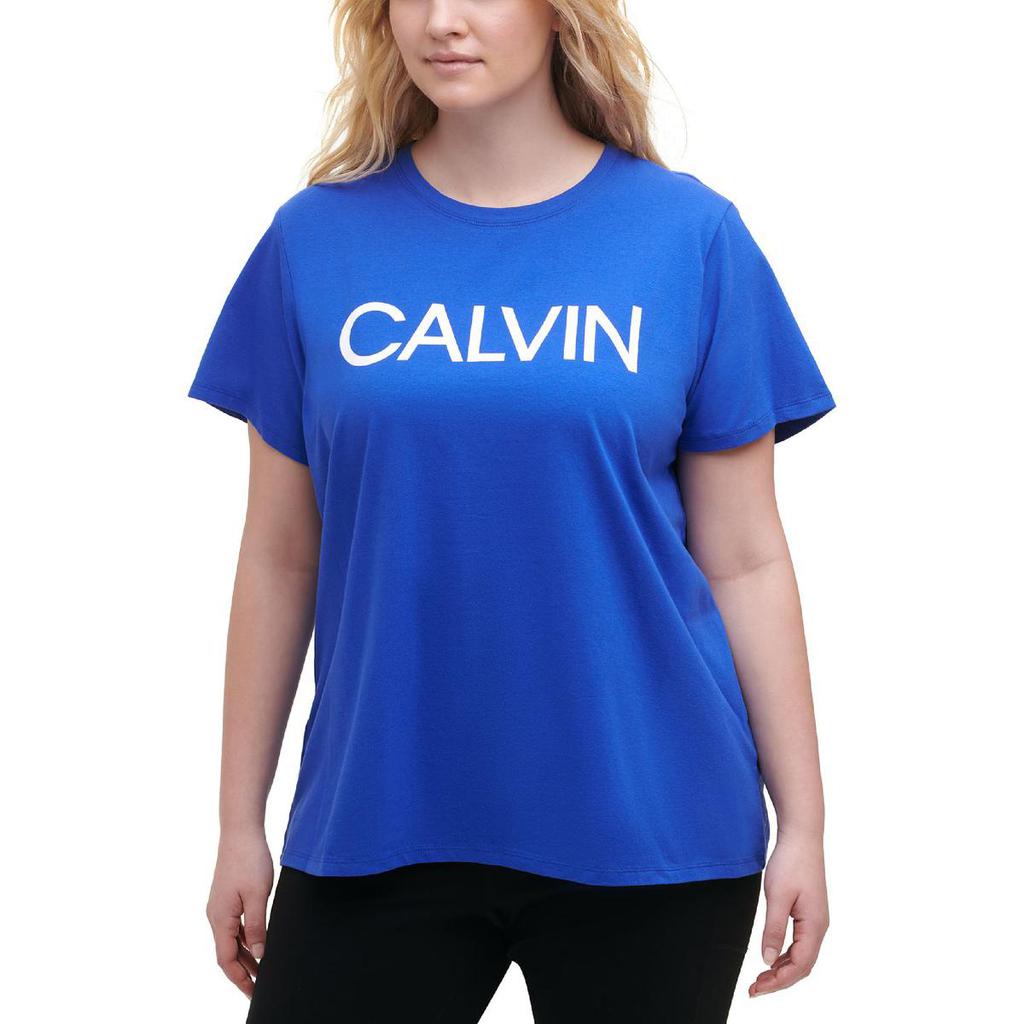 Calvin Klein Performance Womens Plus Logo Cotton Pullover Top商品第2张图片规格展示
