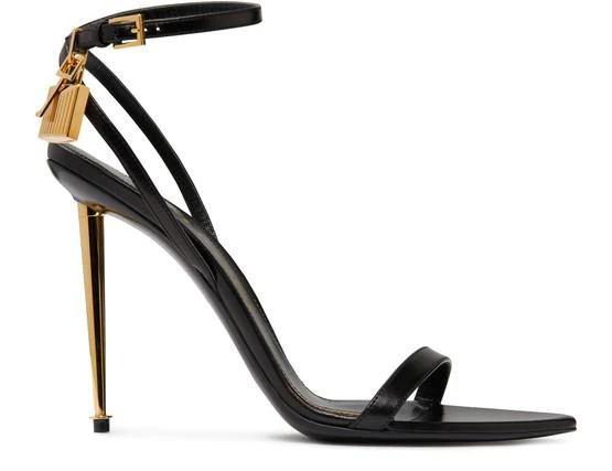 商品Tom Ford|Padlock 金属感鞋跟高跟凉鞋,价格¥7418,第1张图片