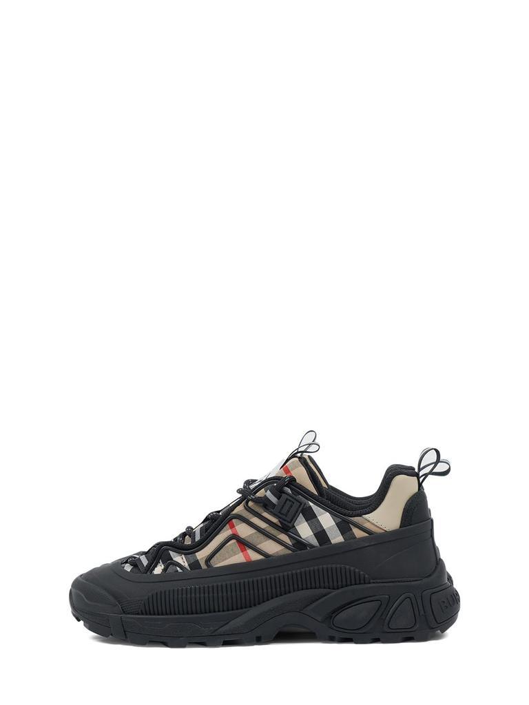 商品Burberry|Cotton & Leather Lace-up Sneakers,价格¥3581,第5张图片详细描述