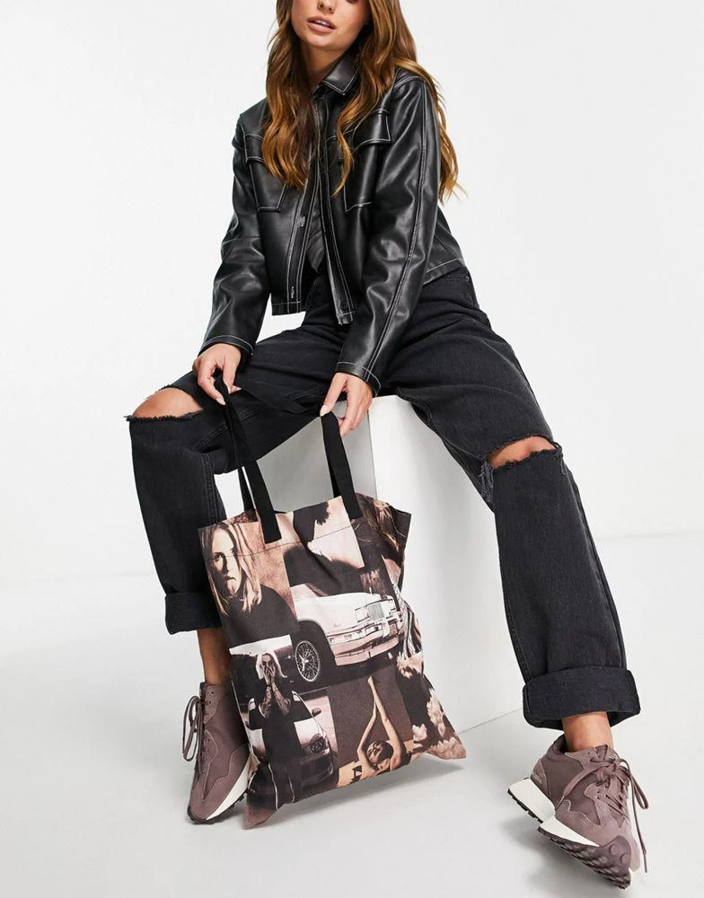 商品ASOS|ASOS DESIGN cotton tote shopper bag in photographic print  - MULTI,价格¥57,第1张图片