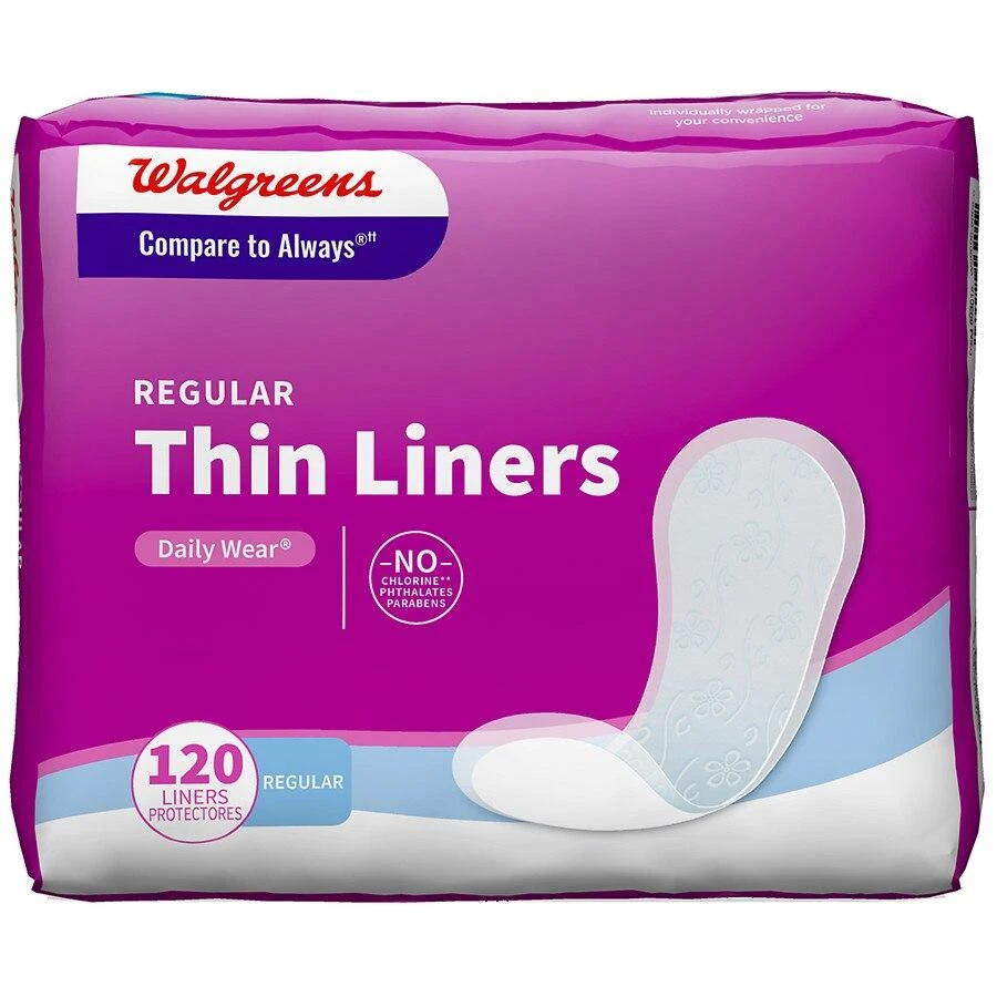 商品Walgreens|Regular Thin Liners Unscented,价格¥49,第1张图片