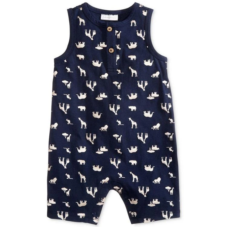 商品First Impressions|Safari-Print Cotton Romper, Baby Boys, Created for Macy's,价格¥135,第1张图片