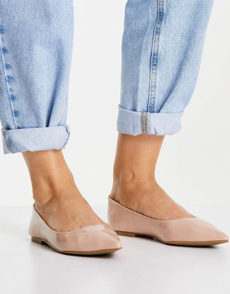 商品ASOS|ASOS DESIGN Lucky pointed ballet flats in beige,价格¥96,第4张图片详细描述