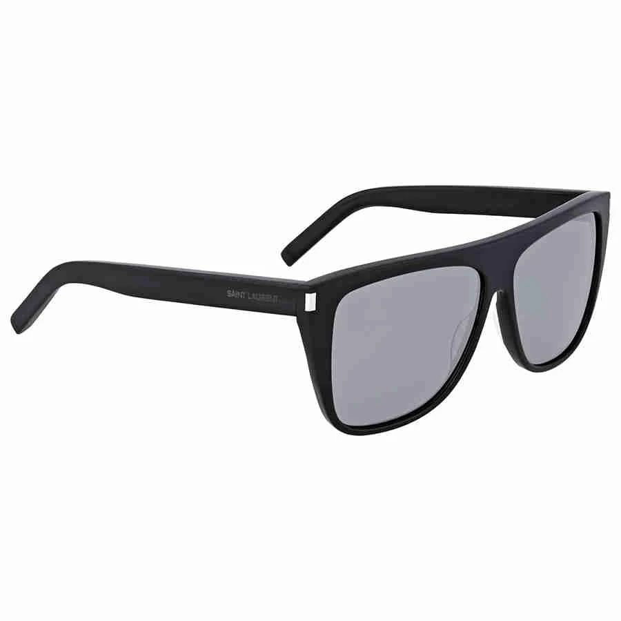商品Yves Saint Laurent|Grey Mirror Rectangular Unisex Sunglasses SL 1 001 59,价格¥1464,第3张图片详细描述