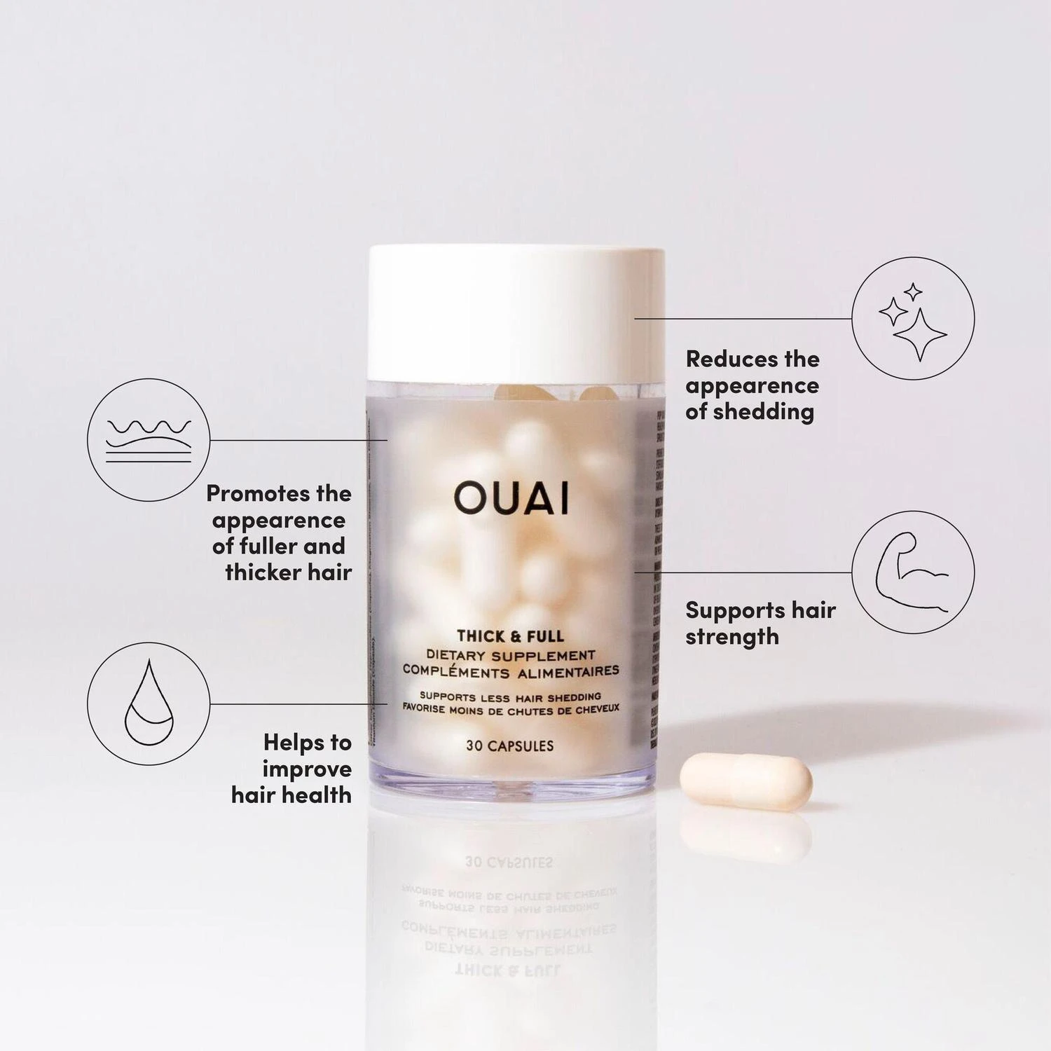 商品OUAI|Hydrating Scalp Serum & Supplements Set for Healthy, Fuller Looking Hair,价格¥585,第2张图片详细描述