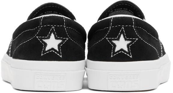 商品Converse|Black Suede One Star Slip-On Sneakers,价格¥500,第6张图片详细描述