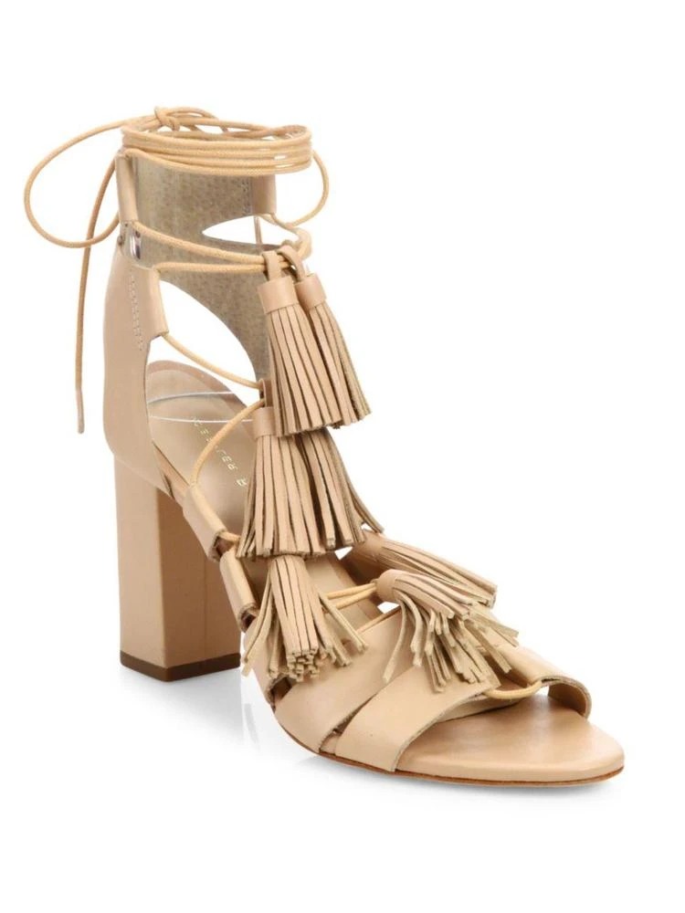 商品Loeffler Randall|Tasseled Lace-Up Leather Sandals,价格¥2074,第1张图片