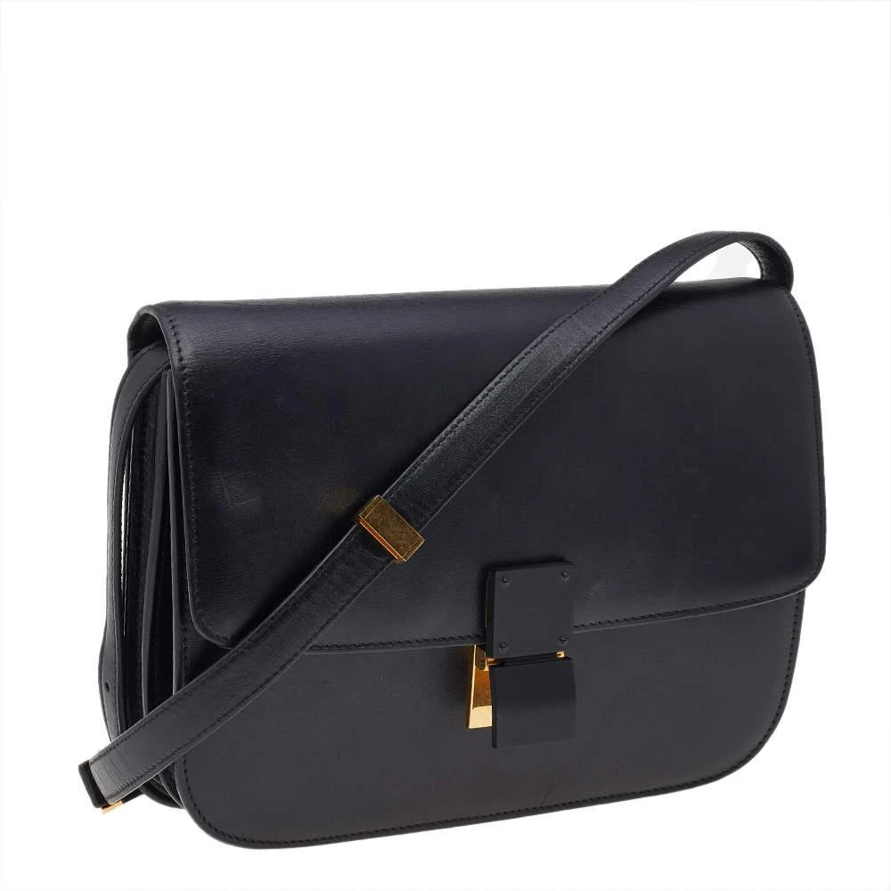 商品[二手商品] Celine|Celine Black Leather Medium Classic Box Shoulder Bag,价格¥11780,第3张图片详细描述