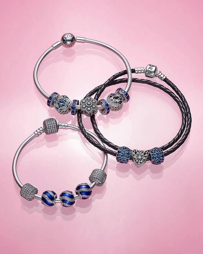 商品PANDORA|Moments Collection Sterling Silver & Cubic Zirconia Pavé Barrel Clip,价格¥362,第2张图片详细描述