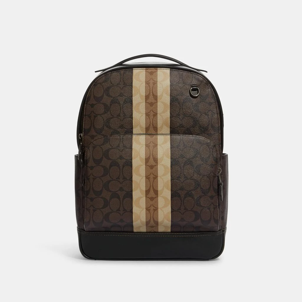 商品Coach|Coach Outlet Graham Backpack In Blocked Signature Canvas With Varsity Stripe,价格¥1813,第1张图片