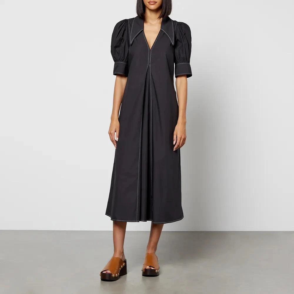 商品Ganni|Ganni Cotton-Poplin Midi Dress,价格¥923,第1张图片