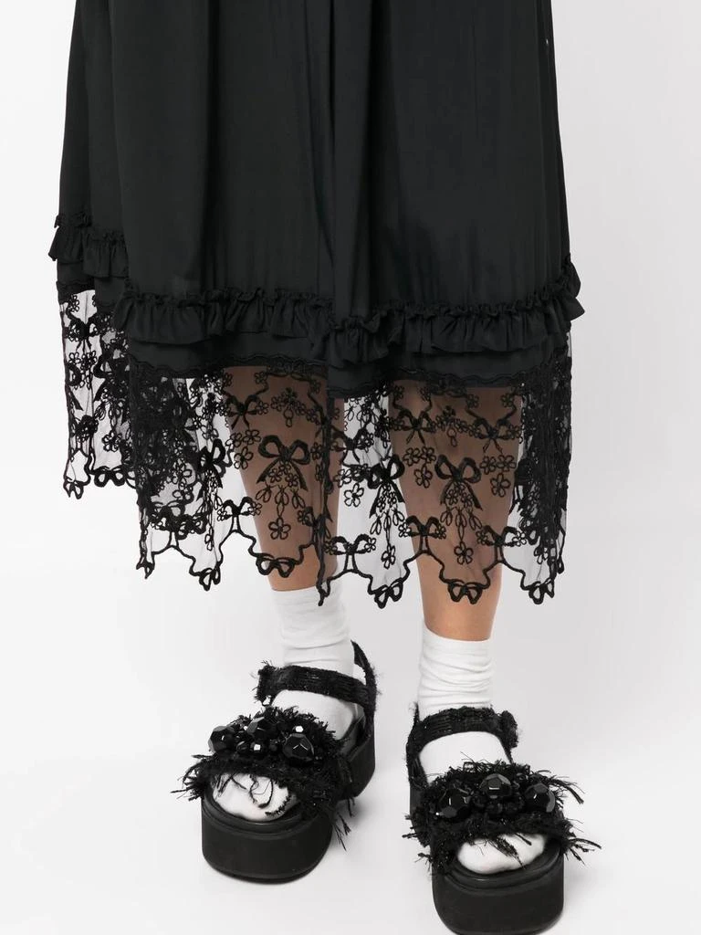 商品Simone Rocha|SIMONE ROCHA WOMEN ELASTICATED MAXI SKIRT W/ LACE TRIM,价格¥2371,第4张图片详细描述