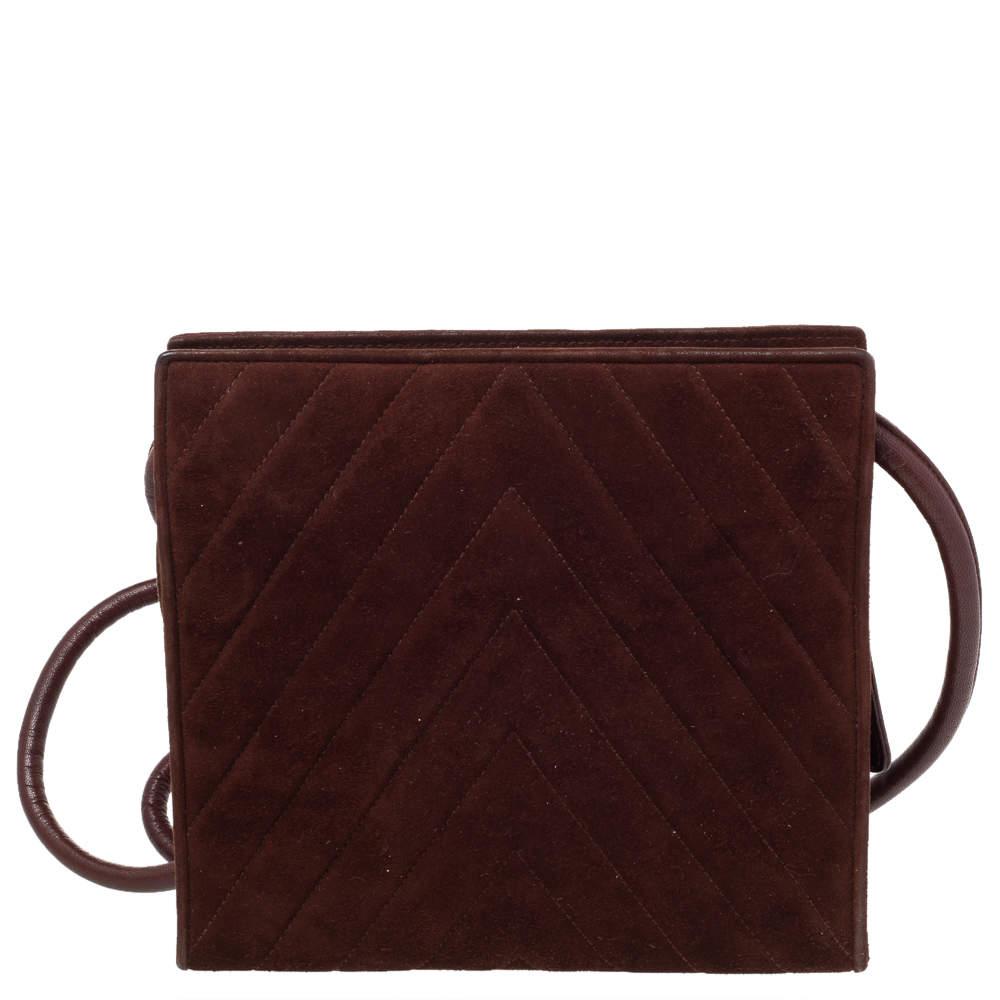 Chanel Brown Suede Vintage Shoulder Bag商品第4张图片规格展示