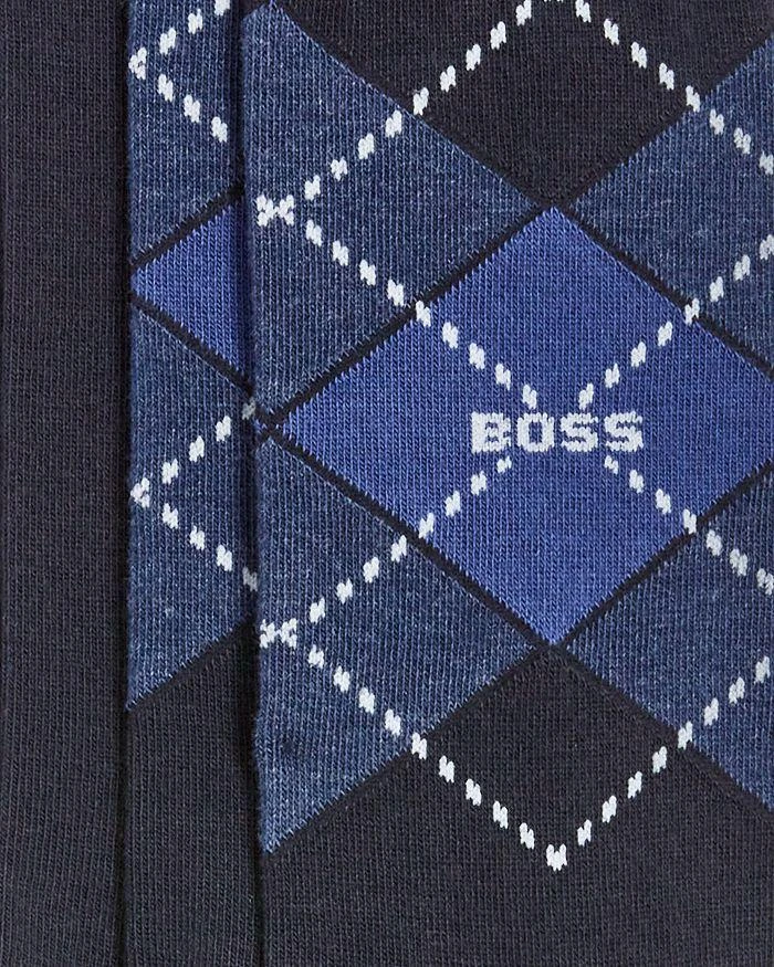 商品Hugo Boss|Cotton Blend Dress Crew Socks, Pack of 2,价格¥128,第2张图片��详细描述