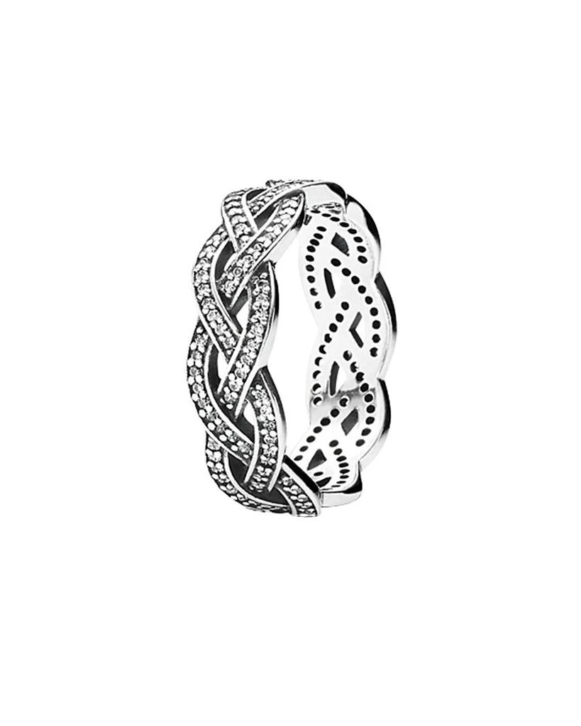 商品PANDORA|Pandora Silver CZ Braid Ring,价格¥317,第1张图片
