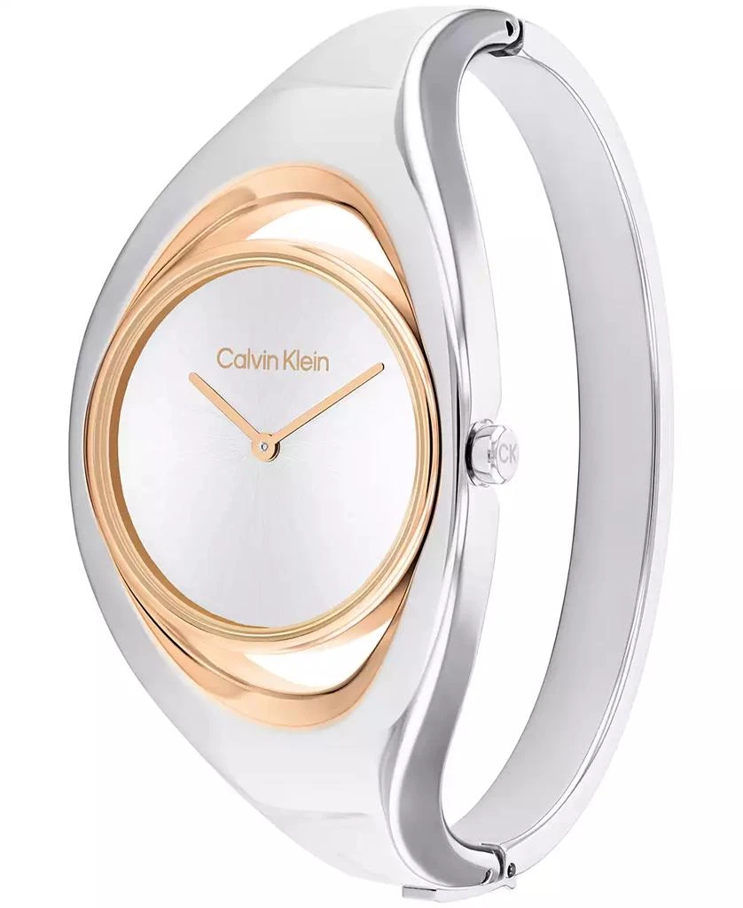 商品Calvin Klein|Women's Two Hand Two-Tone Stainless Steel Bangle Bracelet Watch 30mm,价格¥802,第2张图片详细描述