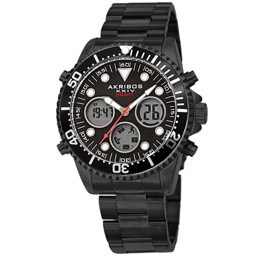 商品Akribos XXIV|Akribos XXIV Quartz Black Dial Mens Smart Watch AK1094BK,价格¥482,第1张图片