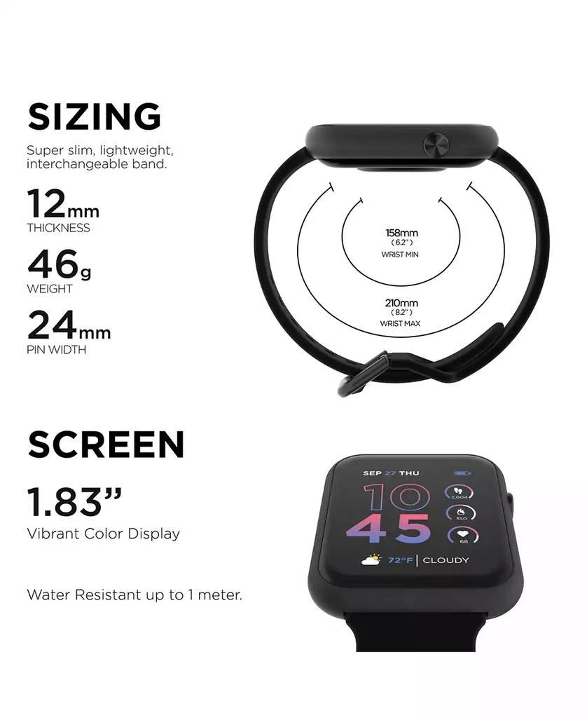 商品iTouch|Air 4 Unisex Black Silicone Strap Smartwatch,价格¥300,第2张图片详细描述