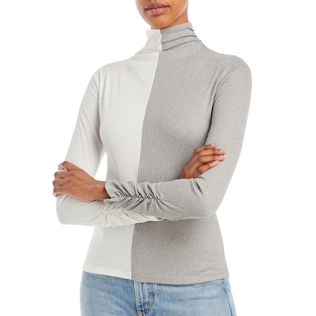 商品AQUA|Aqua Womens Colorblock Knit Turtleneck Sweater,价格¥100,第1张图片