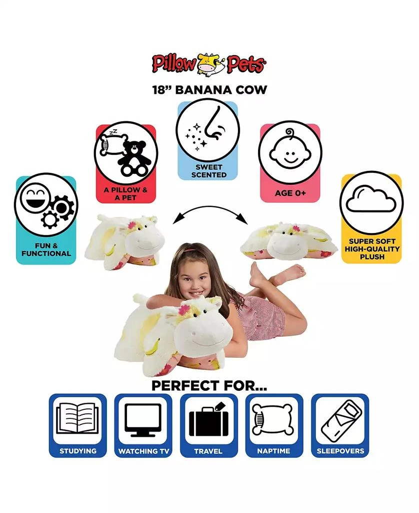 商品Pillow Pets|Sweet Scented Banana Cow Plush Toy,价格¥298,第4张图片详细描述