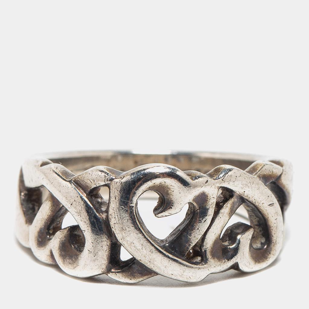 Tiffany & Co. Sterling Silver Paloma Picasso Loving Hearts Band Ring Size EU 51商品第2张图片规格展示
