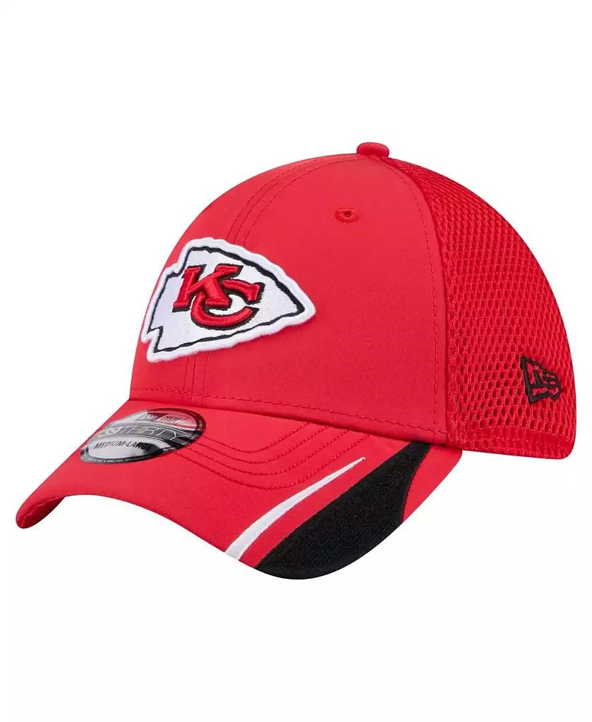 商品New Era|Men's Red Kansas City Chiefs Game Day Linear 39THIRTY Flex Hat,价格¥252,第1张图片