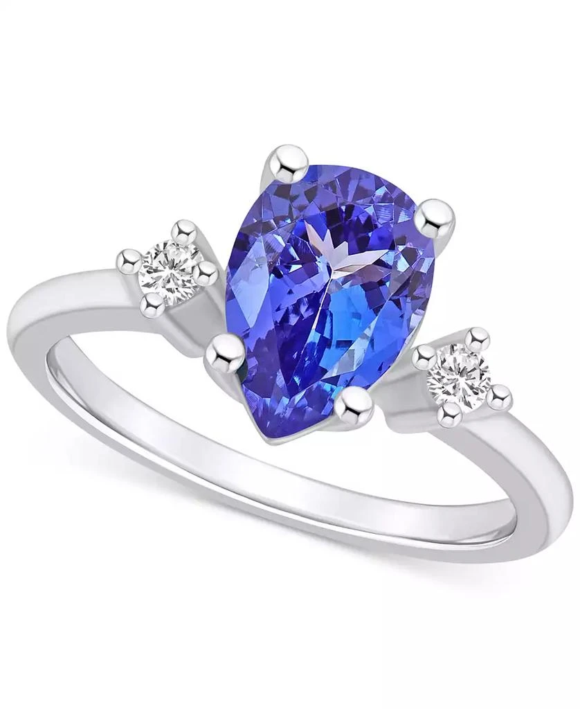 商品Macy's|Tanzanite (1-7/8 ct. t.w.) & Diamond (1/10 ct. t.w.) Pear Ring in 14k Gold,价格¥19845,第1张图片