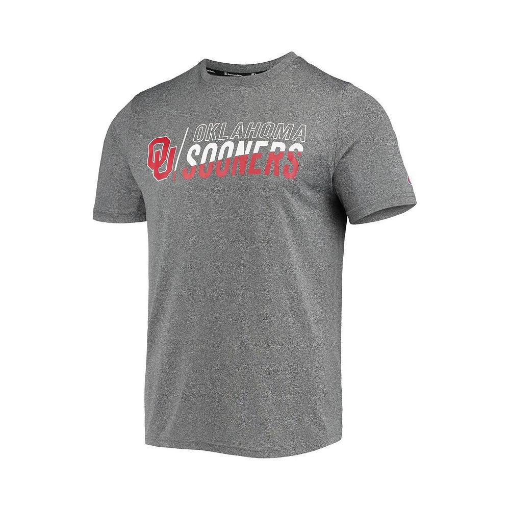 商品CHAMPION|Men's Gray Oklahoma Sooners Slash Stack T-shirt,价格¥180,第4张图片详细描述