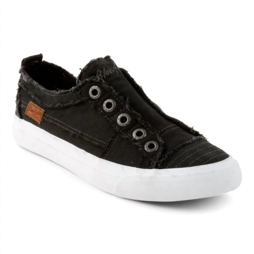 商品Blowfish|Play Canvas Sneakers in Black Smoked,价格¥318,第1张图片