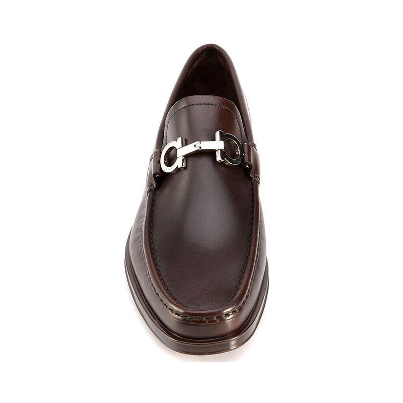商品Salvatore Ferragamo|香港直邮SALVATOREFERRAGAMO菲拉格慕男士棕色牛皮乐福鞋0534558,价格¥5391,第4张图片详细描述