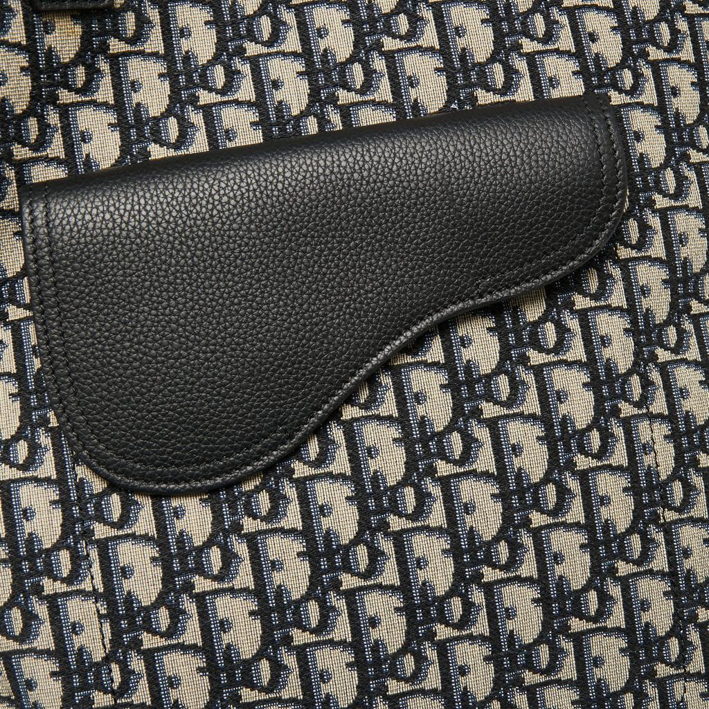 商品[二手商品] Dior|Dior Black Oblique Canvas and Leather Saddle Tote,价格¥13070,第7张图片详细描述