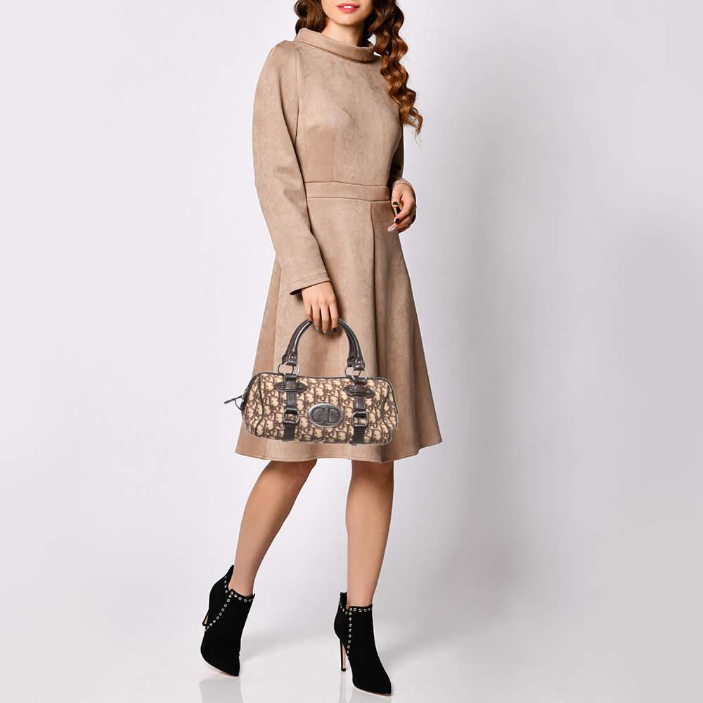 商品[二手商品] Dior|Dior Brown/Beige Oblique Canvas and Leather East/West Boston Bag,价格¥3521,第4张图片详细描述