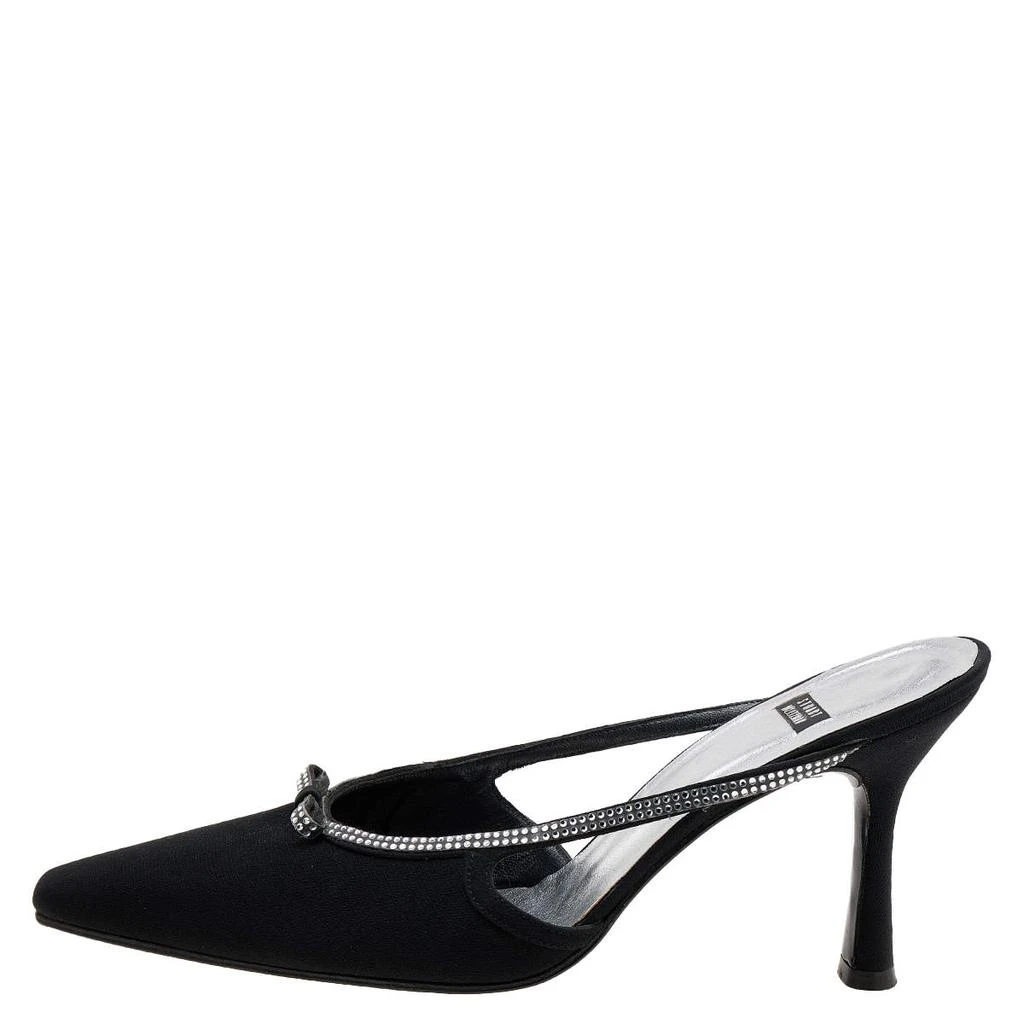 商品[二手商品] Stuart Weitzman|Stuart Weitzman Black Nylon Crystal Embellished Mules Size 40,价格¥1269,第2张图片详细描述