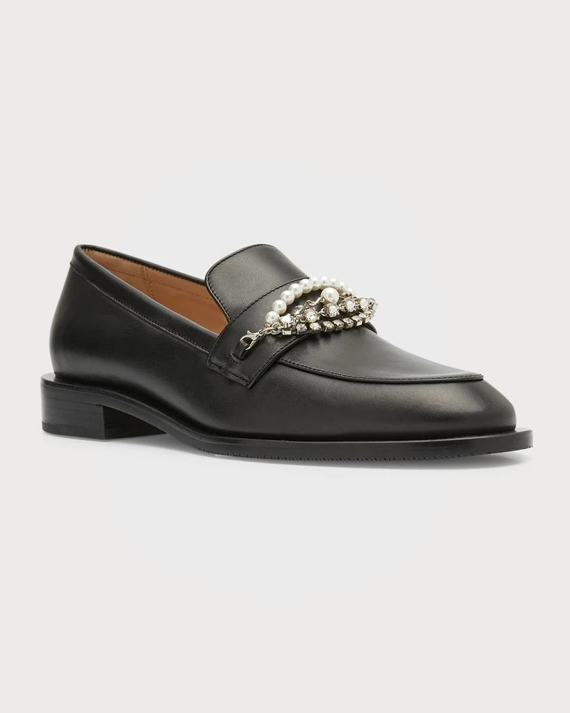 商品Stuart Weitzman|Pearly Chain Casual Loafers,价格¥1869,第3张图片详细描述