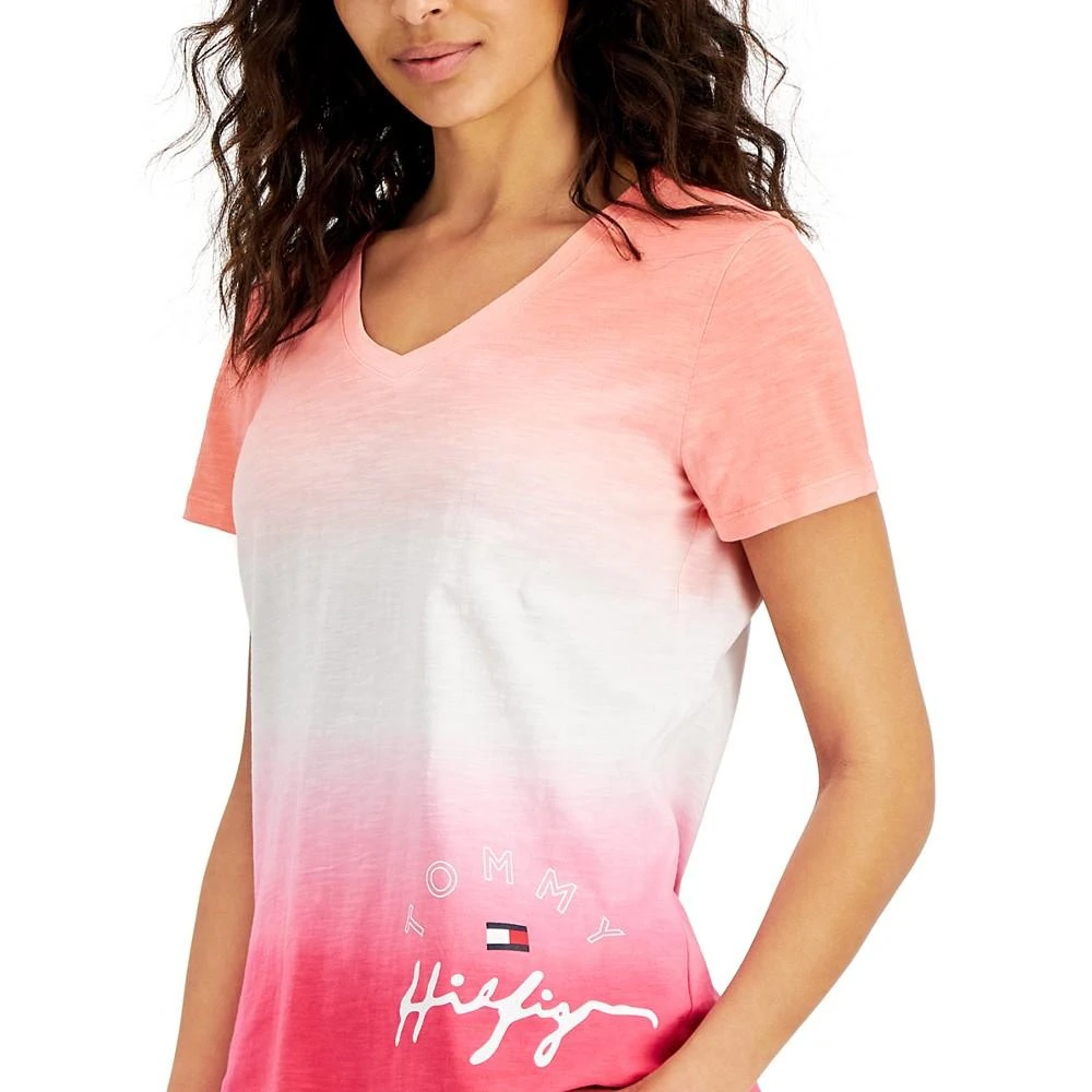 商品Tommy Hilfiger|Women's Cotton Dip-Dyed T-Shirt,价格¥111,第3张图片详细描述