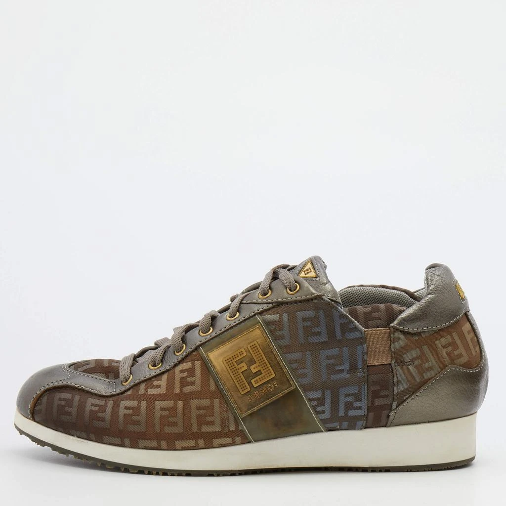 商品[二手商品] Fendi|Fendi Multicolor Leather and Zucca Canvas Low Top Sneakers Size 38,价格¥1359,第1张图片