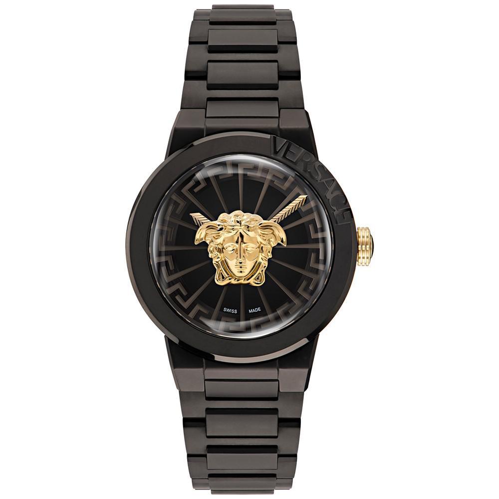 商品Versace|Women's Swiss Medusa Infinite Black Ion Plated Stainless Steel Bracelet Watch 38mm,价格¥11763,第1张图片