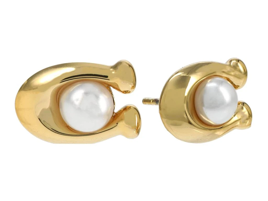 商品Coach|Pearl C Stud Earrings,价格¥338,第1张图片