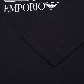Emporio Armani 安普里奥 阿玛尼 男士黑色EA7字样印花长袖T恤 6ZPT24-PJM9Z-1200商品第4张图片规格展示
