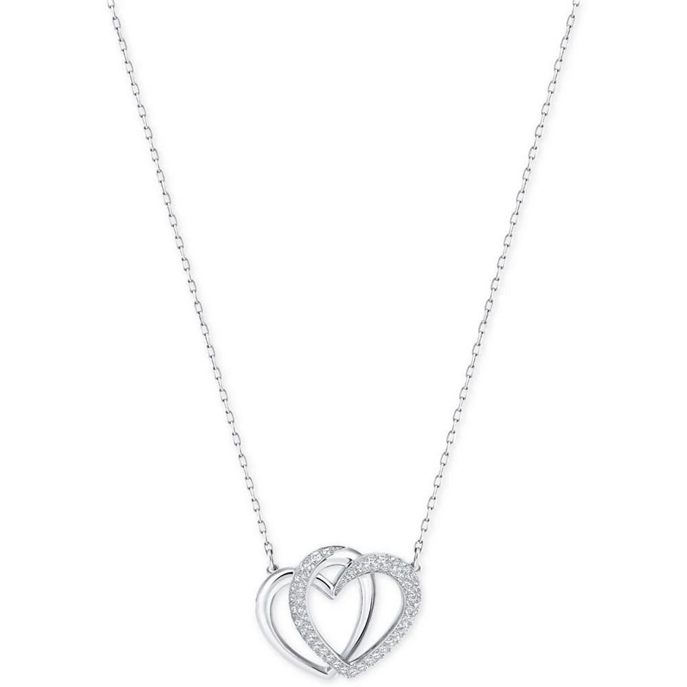 商品Swarovski|Silver-Tone Pavé Entwined Hearts Pendant Necklace,价格¥744,第1张图片