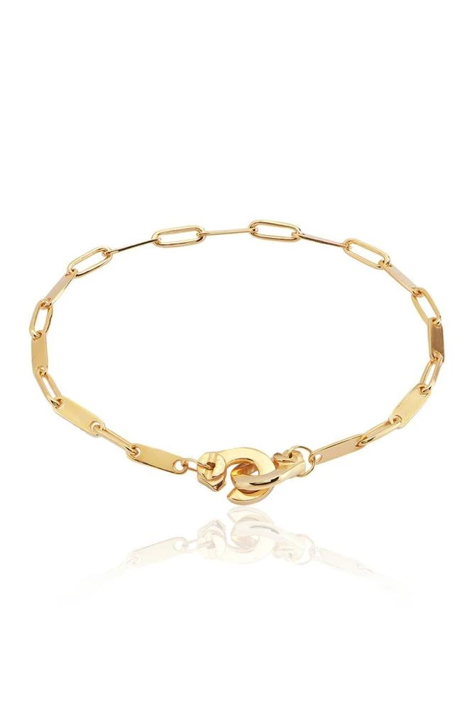 商品Gabi Rielle|14K Yellow Gold Vermeil Love Handcuff Curb Link Bracelet,价格¥381,第1张图片