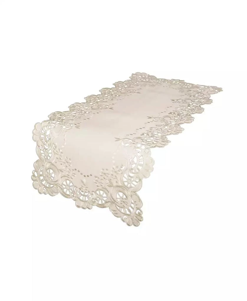 商品Xia Home Fashions|Scalloped Lace Embroidered Cutwork Table Runner, 15" x 34",价格¥201,第1张图片