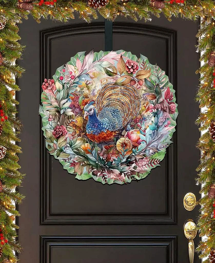 商品Designocracy|Holiday Wood Door Decor Wall Decor Hanging Decoration Turkey Wreath G. DeBrekht,价格¥576,第1张图片
