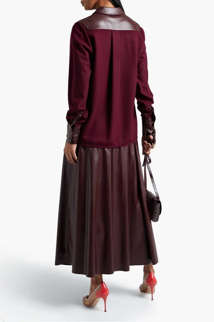 商品ROKSANDA|Faux leather-paneled jersey shirt,价格¥1673,第1张图片