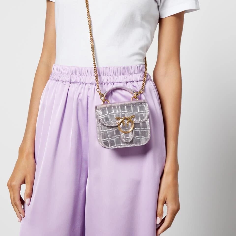 商品PINKO|Pinko Micro Love Bell Croc-Effect Leather Bag,价格¥925,第2张图片详细描述