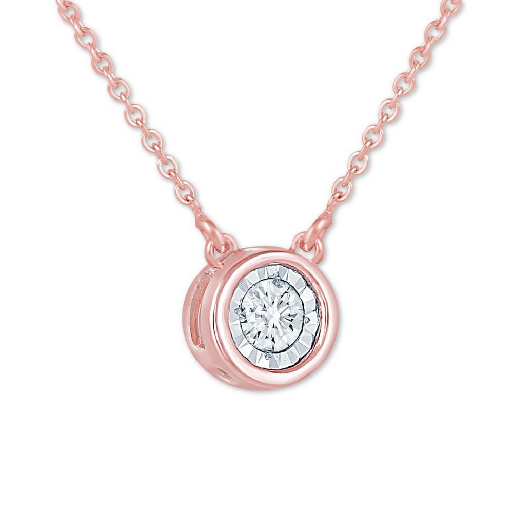商品Macy's|Diamond Bezel 18" Pendant Necklace (1/8 ct. t.w.),价格¥5731,第4张图片详细描述