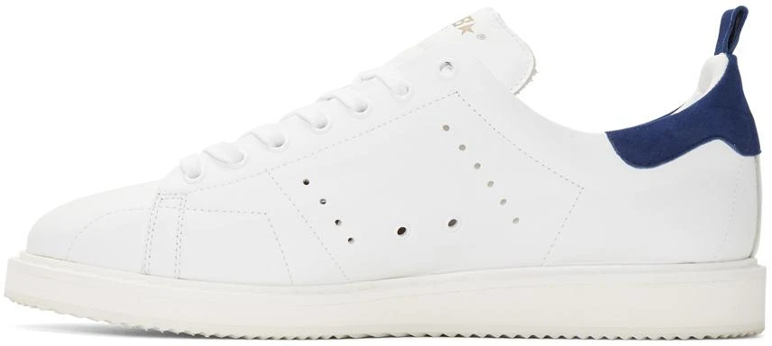 商品Golden Goose|White & Blue Starter Sneakers,价格¥2889,第3张图片详细描述